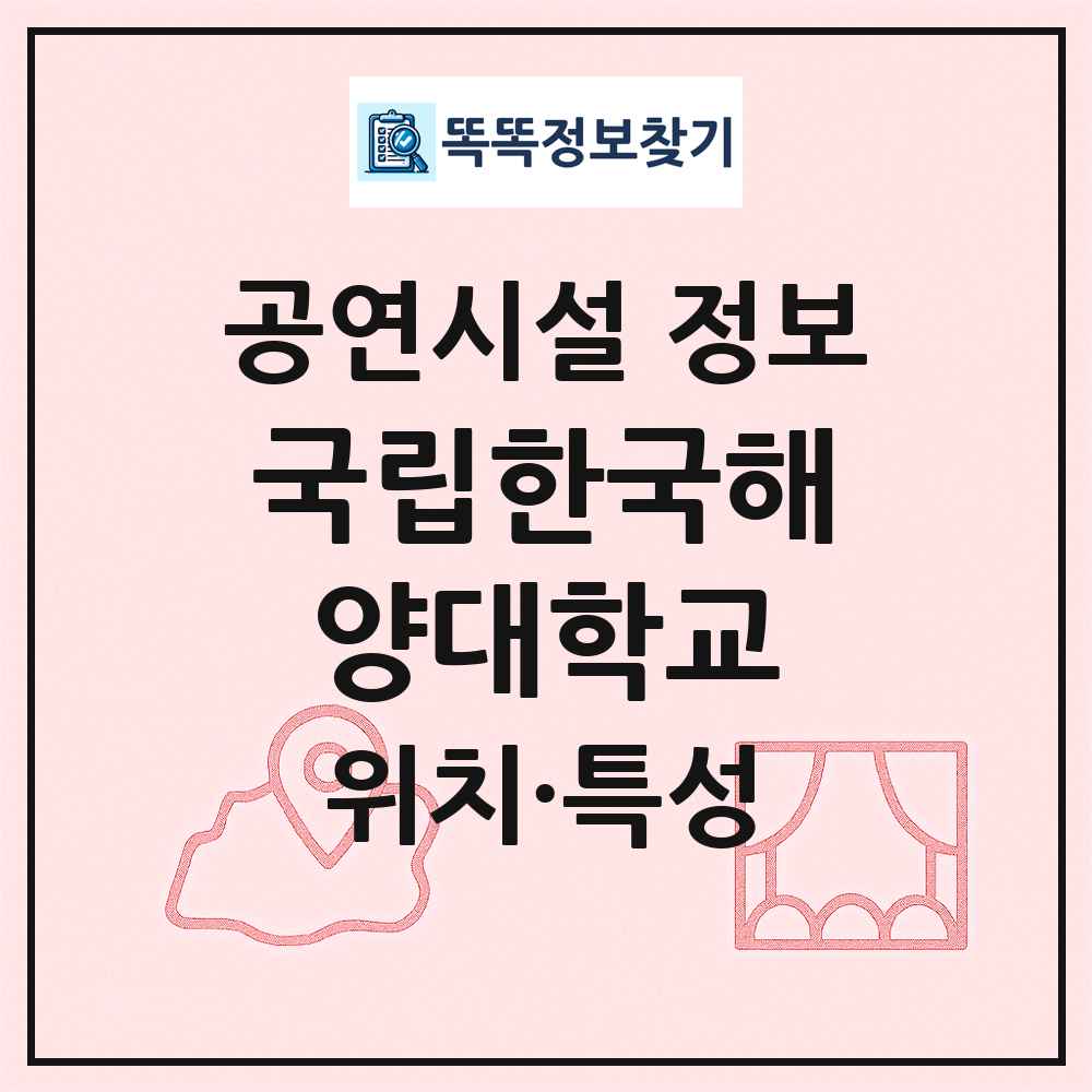 국립한국해양대학교 최신 공연시설 정보