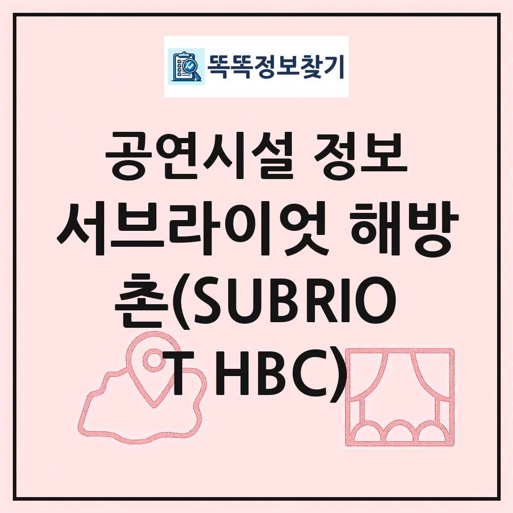 서브라이엇 해방촌(SUBRIOT HBC) 최신 공연시설 정보