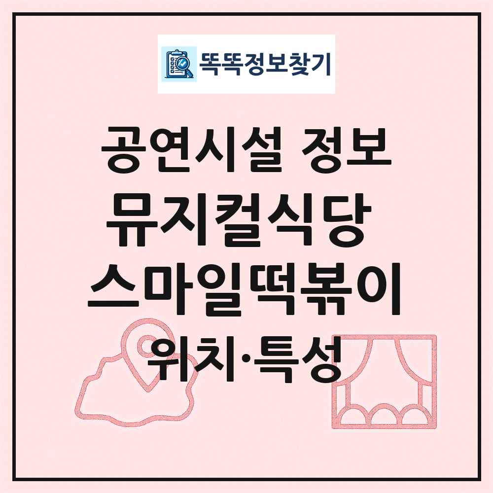 대전 중구 뮤지컬식당 스마일떡볶이 민간 대학로 외 공연시설 위치 및 정보