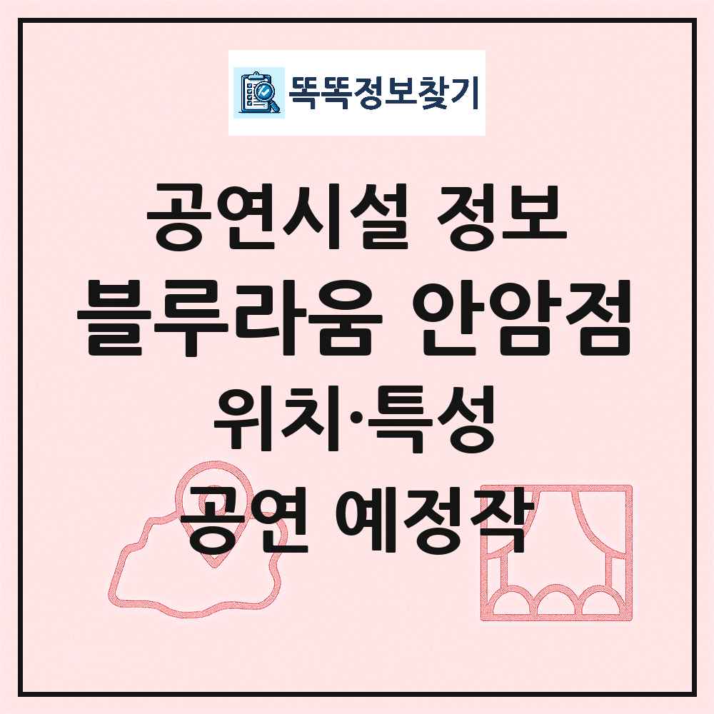 서울 동대문구 블루라움 안암점 민간 대학로 외 공연시설 위치 및 정보