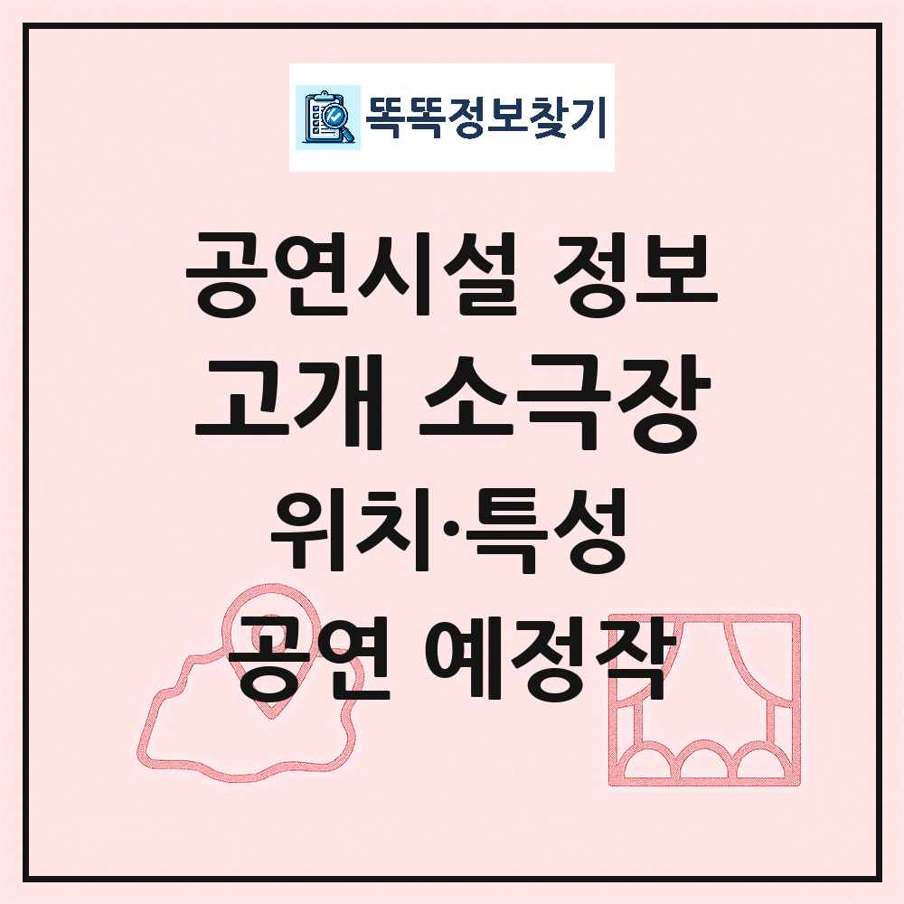 서울 노원구 고개 소극장 민간 대학로 외 공연시설 위치 및 정보