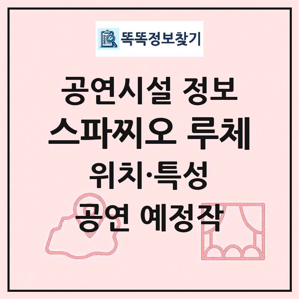 서울 용산구 스파찌오 루체 민간 대학로 외 공연시설 위치 및 정보