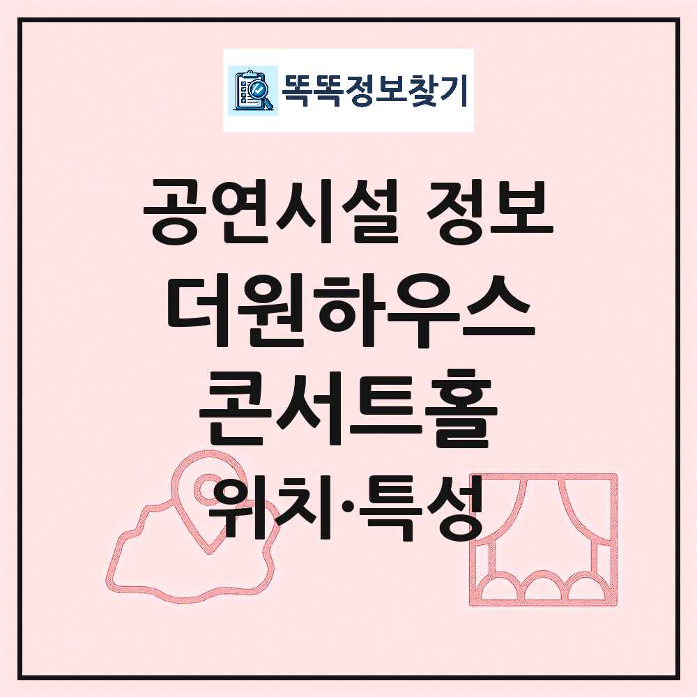 부산 해운대구 더원하우스콘서트홀 민간 대학로 외 공연시설 위치 및 정보