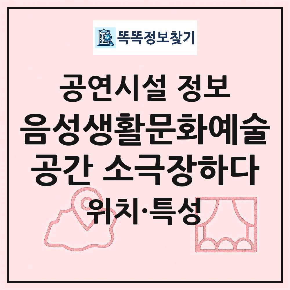 음성군 음성생활문화예술공간 소극장하다 민간 대학로 외 공연시설 위치 및 정보