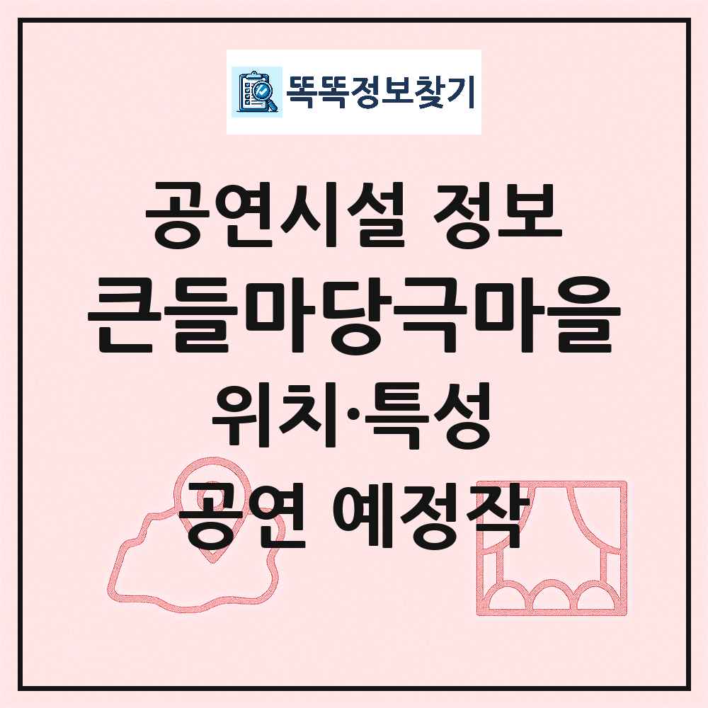 산청군 큰들마당극마을 민간 대학로 외 공연시설 위치 및 정보
