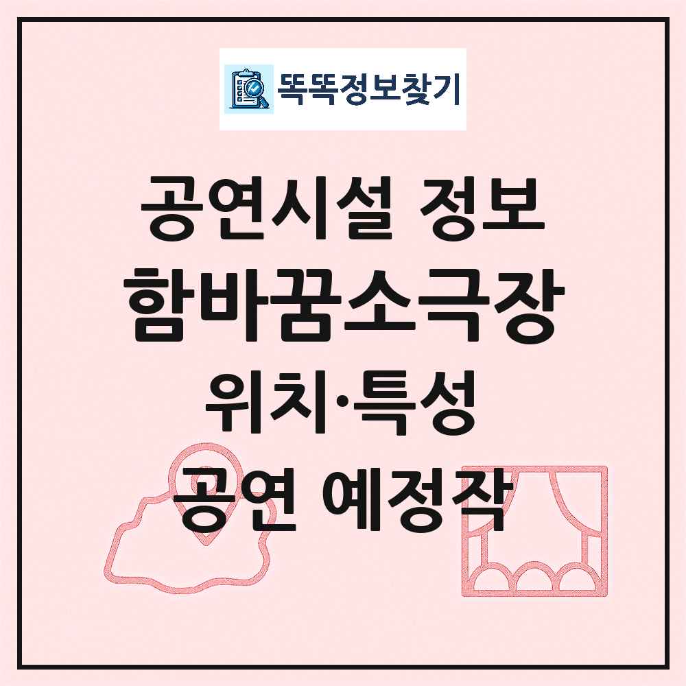 부천시 함바꿈소극장 민간 대학로 외 공연시설 위치 및 정보