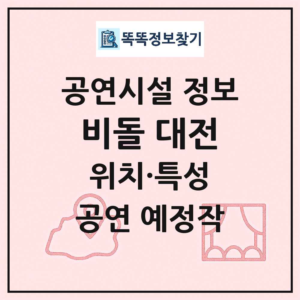 대전 중구 비돌 대전 민간 대학로 외 공연시설 위치 및 정보