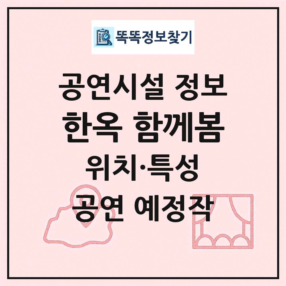 서울 종로구 한옥 함께봄 민간 대학로 공연시설 위치 및 정보