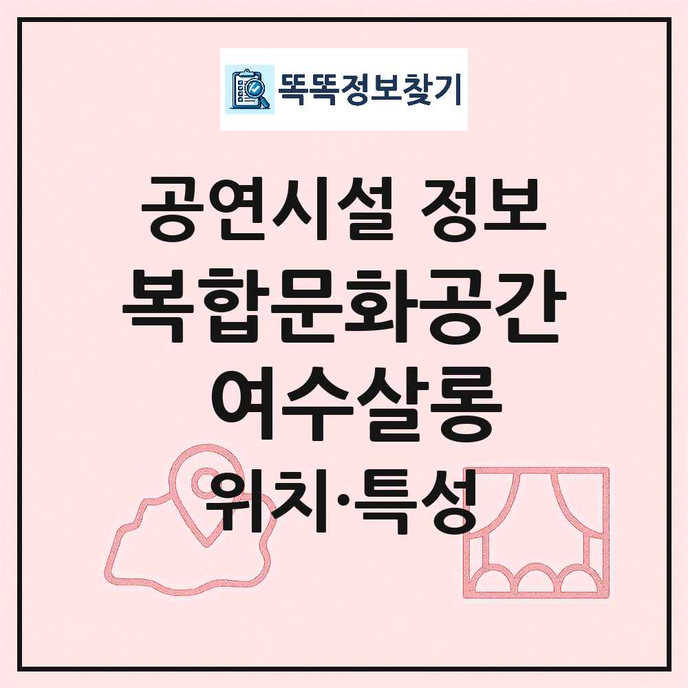 여수시 복합문화공간 여수살롱 민간 대학로 외 공연시설 위치 및 정보