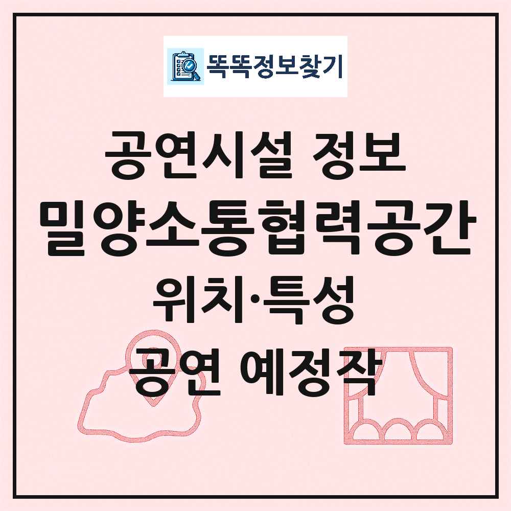 밀양시 밀양소통협력공간 민간 대학로 외 공연시설 위치 및 정보