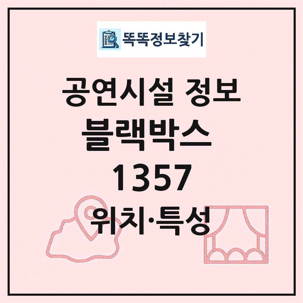 서울 종로구 블랙박스 1357 민간 대학로 공연시설 위치 및 정보